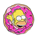 Custom Logo Cartoon City Pink Donuts Simpsons Metal Craft Late Pin